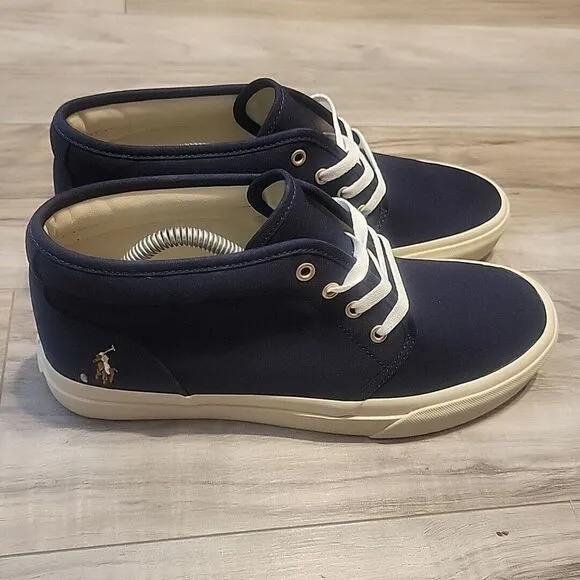 POLO RALPH LAUREN Keaton‎ Chukka Boot  Mens 9 Blue Canvas Lace Up Shoes