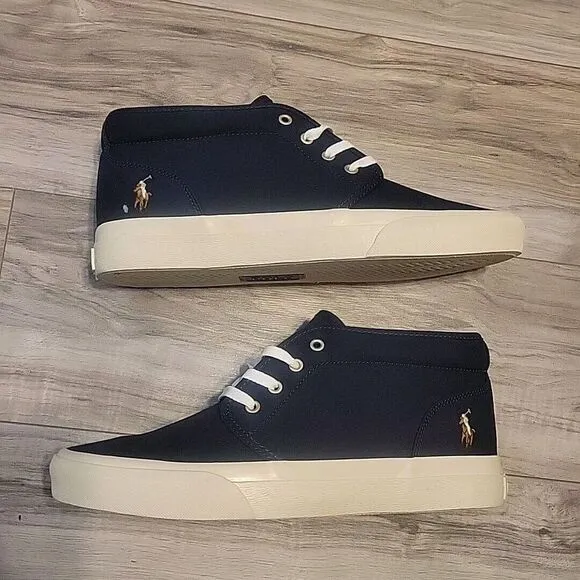 POLO RALPH LAUREN Keaton‎ Chukka Boot  Mens 9 Blue Canvas Lace Up Shoes