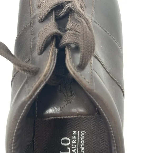 Polo Ralph Lauren Mens Size 10 Sayer Dark Brown Leather Shoes lace New