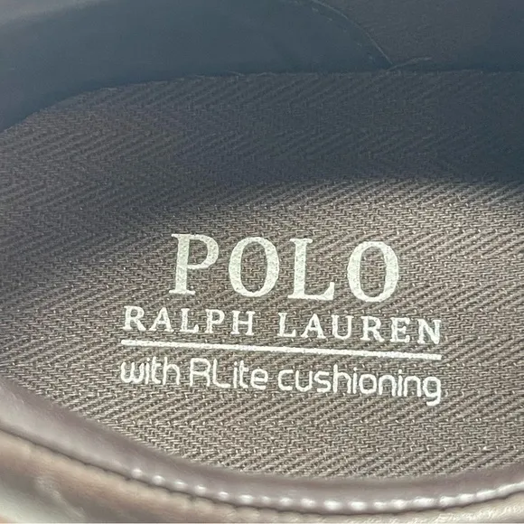 Polo Ralph Lauren Mens Size 10 Sayer Dark Brown Leather Shoes lace New