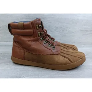 Polo Ralph Lauren Regnald BO-CSL Brown Leather Boot Lace Up Stitched 10.5 D