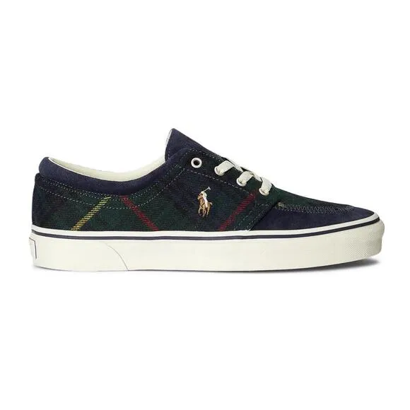 Polo Ralph Lauren RRL Faxon X Canvas Suede Green Tartan Plaid Shoes Mens 10.5