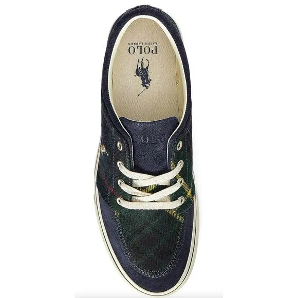 Polo Ralph Lauren RRL Faxon X Canvas Suede Green Tartan Plaid Shoes Mens 10.5