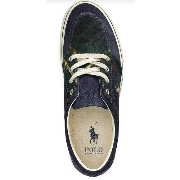Polo Ralph Lauren RRL Faxon X Canvas Suede Green Tartan Plaid Shoes Mens 10.5