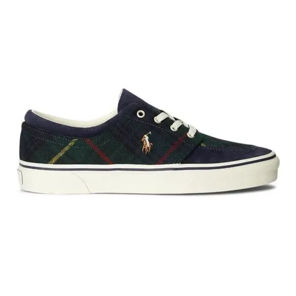 Polo Ralph Lauren RRL Faxon X Canvas Suede Green Tartan Plaid Shoes Mens 10.5