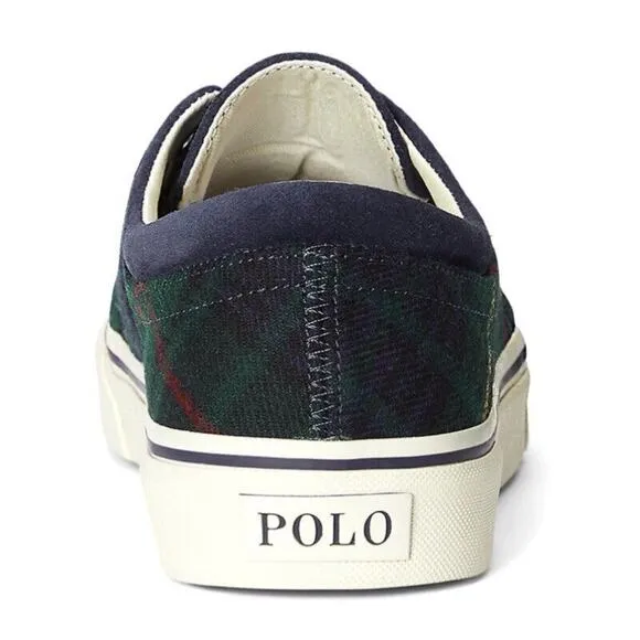 Polo Ralph Lauren RRL Faxon X Canvas Suede Green Tartan Plaid Shoes Mens 10.5