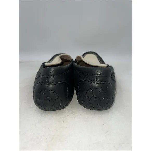 Polo Ralph Lauren Shoes Mens 11 Black White Leather Casual Loafer Drviving Shoes