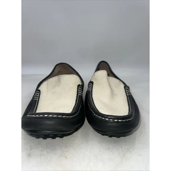 Polo Ralph Lauren Shoes Mens 11 Black White Leather Casual Loafer Drviving Shoes