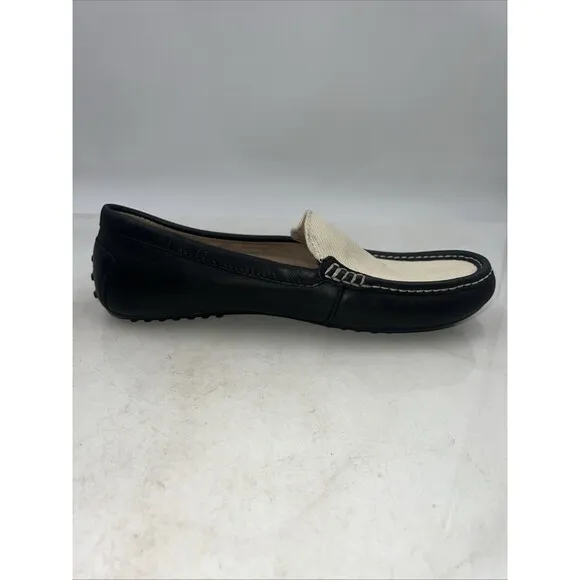 Polo Ralph Lauren Shoes Mens 11 Black White Leather Casual Loafer Drviving Shoes