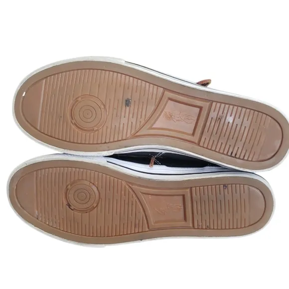 Polo Ralph Lauren Shoes Mens Dark Blue Chambray Canvas Fashion Sneakers. Sz 10D.