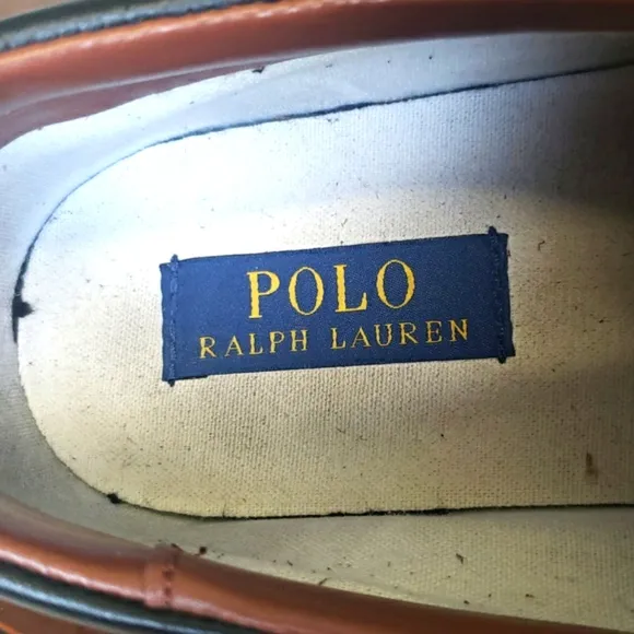 Polo Ralph Lauren Shoes Mens Dark Blue Chambray Canvas Fashion Sneakers. Sz 10D.