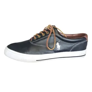 Polo Ralph Lauren Shoes Mens Dark Blue Chambray Canvas Fashion Sneakers. Sz 10D.