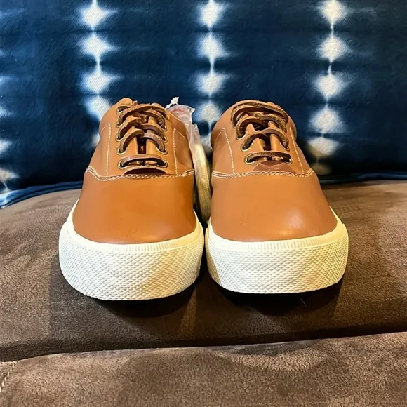 Polo Ralph Lauren Vaughn Soft Leather boat shoes sneakers new Tan Mens Size 8
