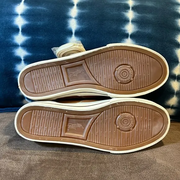 Polo Ralph Lauren Vaughn Soft Leather boat shoes sneakers new Tan Mens Size 8