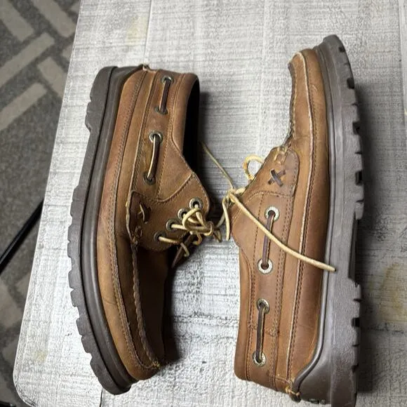 Polo Sport Ralph Lauren Brown Leather Boat Shoes Men's US 9.5 D