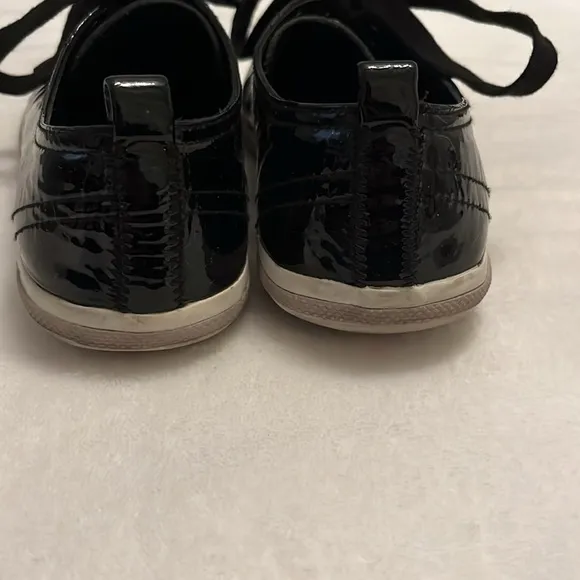 Prada Black Patent Canvas Sneakers 36.5
