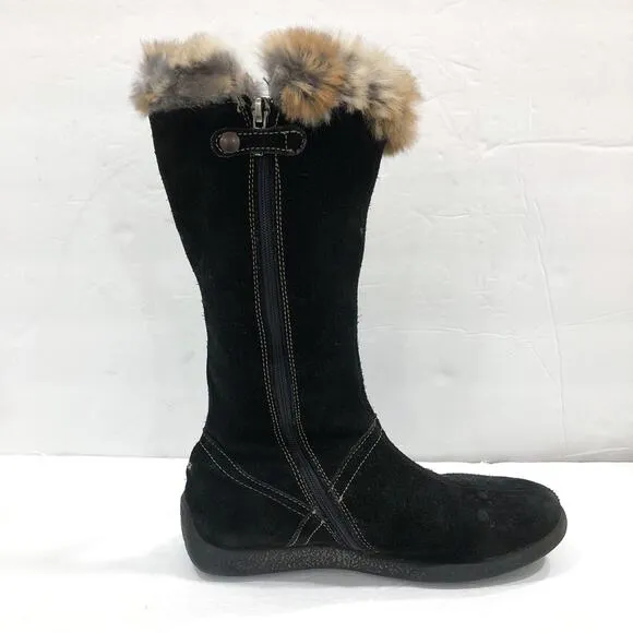 Primigi Black Suede Tall Fur Boots