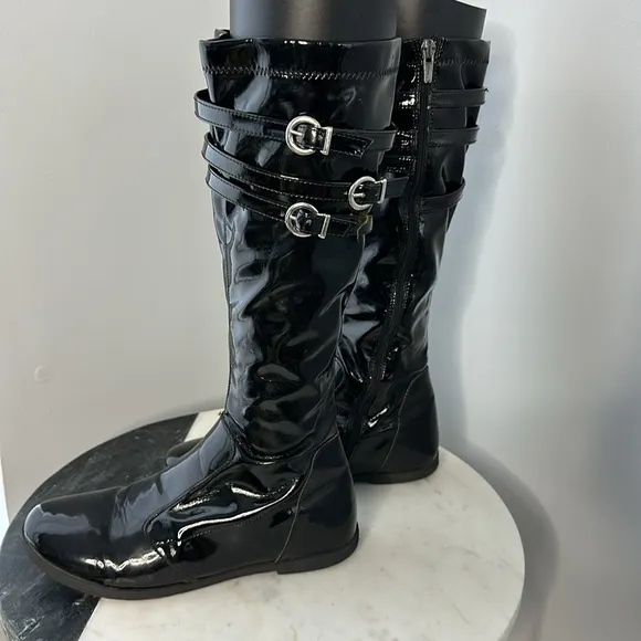 Primigi Zenda Black Patent Tall Boots for Girls