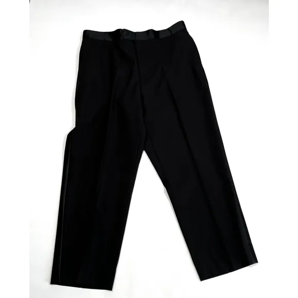 Pronto Uomo Tuxedo Suit Pant Set Size 42 Short 36 Waist Black 100% Wool