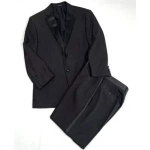 Pronto Uomo Tuxedo Suit Pant Set Size 42 Short 36 Waist Black 100% Wool