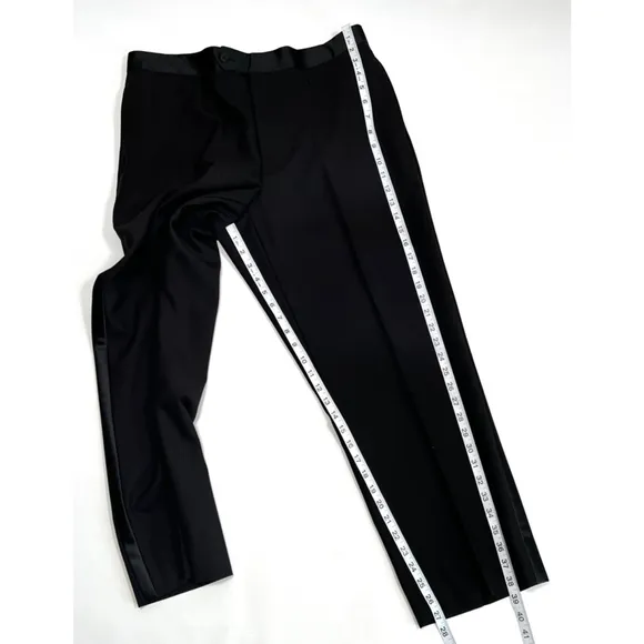 Pronto Uomo Tuxedo Suit Pant Set Size 42 Short 36 Waist Black 100% Wool