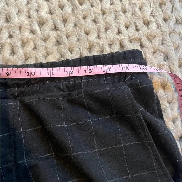 Pull &amp; Bear pull on pants plaid dark grey size large