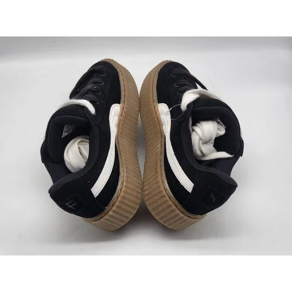 Puma Fenty Black Suede Creepers Phatty Black Warm White Womens Shoes Size 6.5