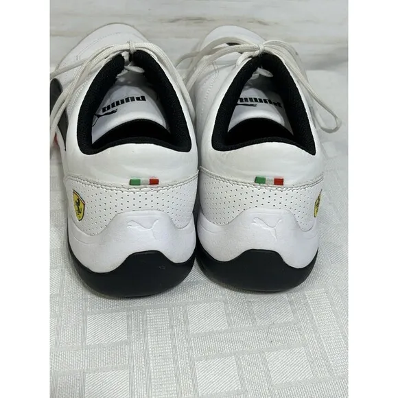 Puma Ferrari Kart Cat III Sneakers Driving Shoes White Black 306219-03 10.5 Mens