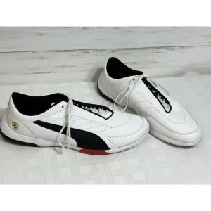 Puma Ferrari Kart Cat III Sneakers Driving Shoes White Black 306219-03 10.5 Mens