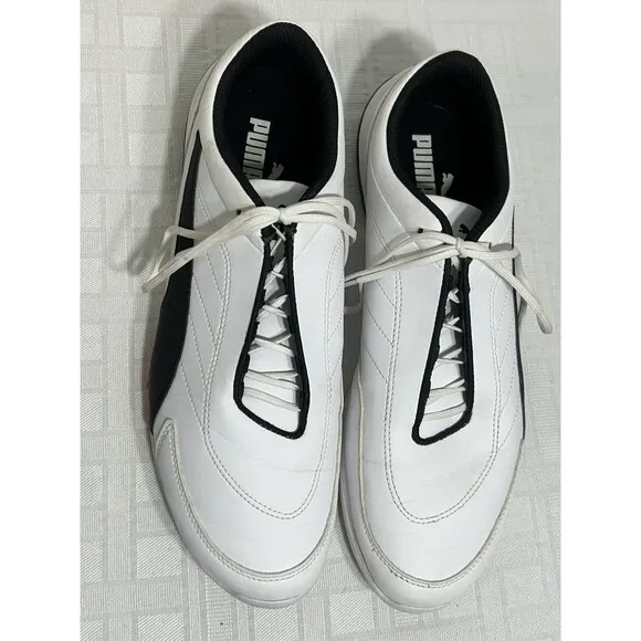 Puma Ferrari Kart Cat III Sneakers Driving Shoes White Black 306219-03 10.5 Mens