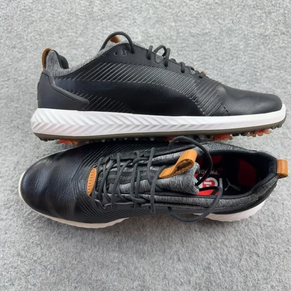 PUMA Ignite PWRAdapt Golf Shoes Men's Size 10 Black 192989-02 Spiked Comfort