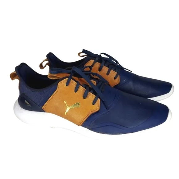 Puma Men's 10 Ignite Spikeless Waterproof Leather Saddle Golf Shoes 192437-03