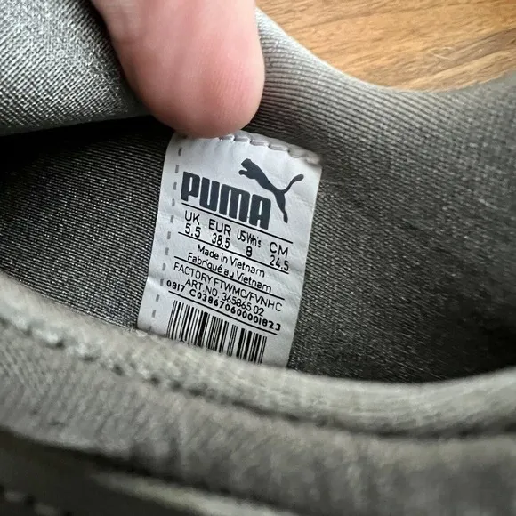 Puma Rebel Mid Rose Gold Women’s Sz 8 Charcoal Gray Pink Slip-on Round Toe