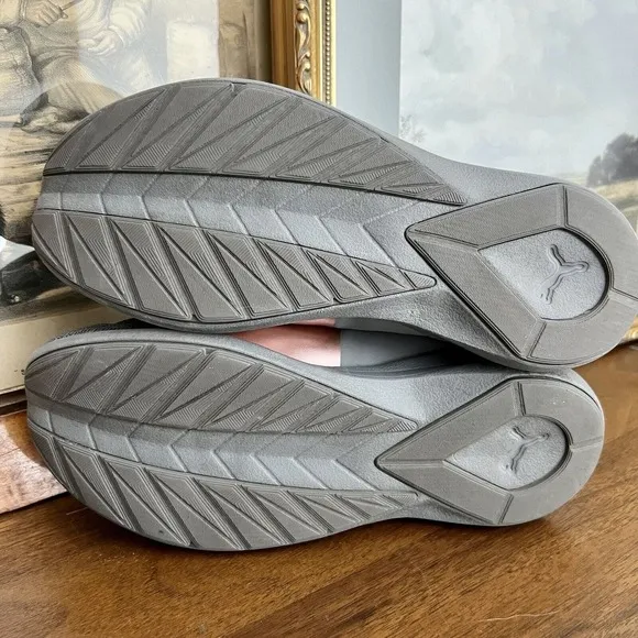 Puma Rebel Mid Rose Gold Women’s Sz 8 Charcoal Gray Pink Slip-on Round Toe