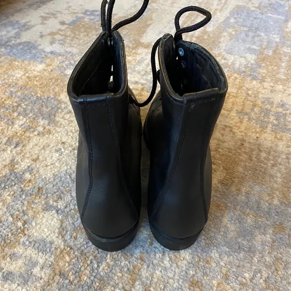 Pytchley Black Leather Combat Military Riding Boots Women’s 8.5