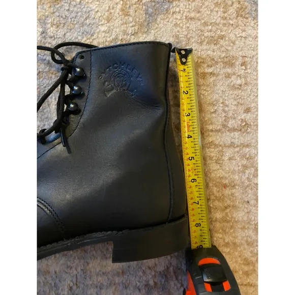 Pytchley Black Leather Combat Military Riding Boots Women’s 8.5
