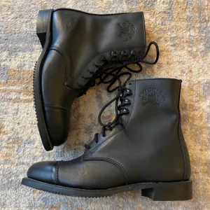 Pytchley Black Leather Combat Military Riding Boots Women’s 8.5