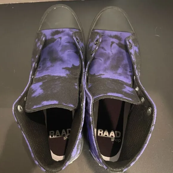 RAAD Purple Tie-Dye High Top Sneakers Alternative Grunge Streetwear Canvas Shoes