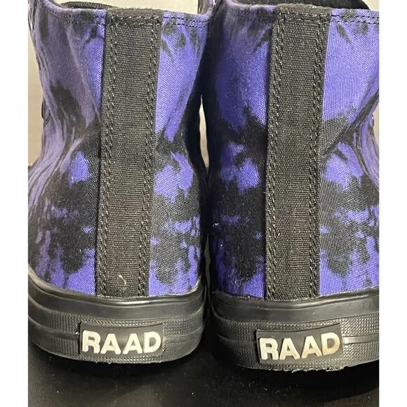 RAAD Purple Tie-Dye High Top Sneakers Alternative Grunge Streetwear Canvas Shoes