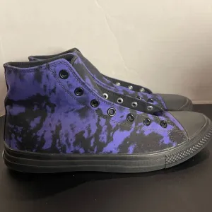 RAAD Purple Tie-Dye High Top Sneakers Alternative Grunge Streetwear Canvas Shoes