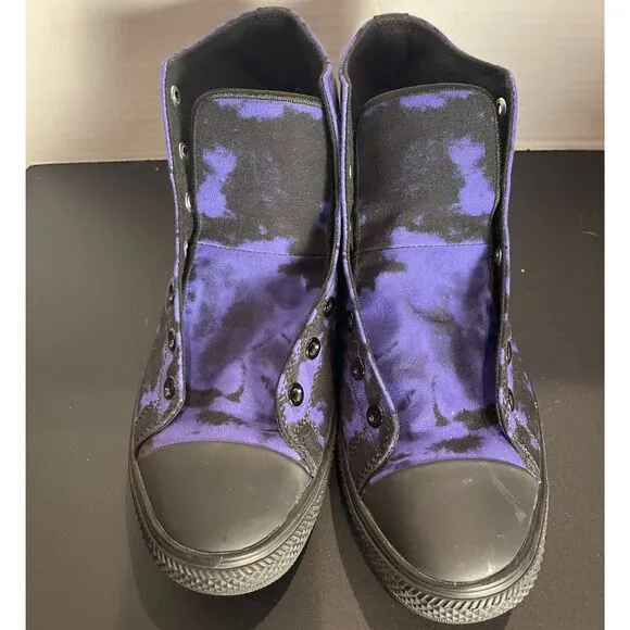 RAAD Purple Tie-Dye High Top Sneakers Alternative Grunge Streetwear Canvas Shoes