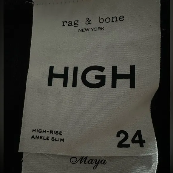 RAG &amp; BONE HIGH RISE ANKLE SLIM BLACK JEANS. NWT
