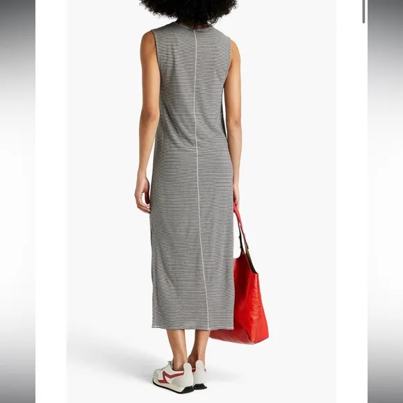 Rag &amp; Bone Michal striped slub jersey Linen Blend Resort dress size Large