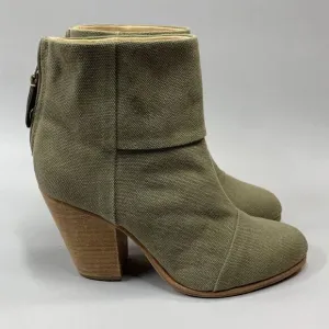 Rag &amp; Bone Women's Newbury Olive Green Canvas Ankle Boots / Booties