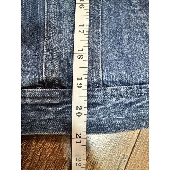Ralph Lauren Denim Jacket Womens Medium Blue Trucker Zip Up Cinched Waist