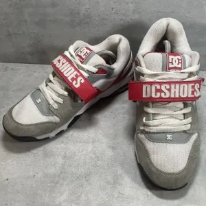 RARE DC XT-M Shoes SDU Nubuck Leather Skate Men’s Strap Low Top White Red Sz 12‎
