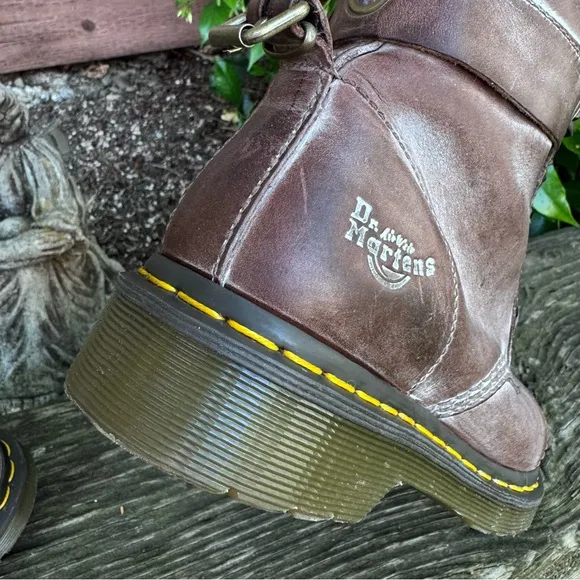 RARE Dr. Martens Triumph Brown Massai Plaid Tall Boots Size 7 US / 5 UK.