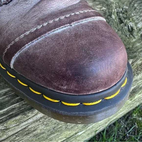 RARE Dr. Martens Triumph Brown Massai Plaid Tall Boots Size 7 US / 5 UK.
