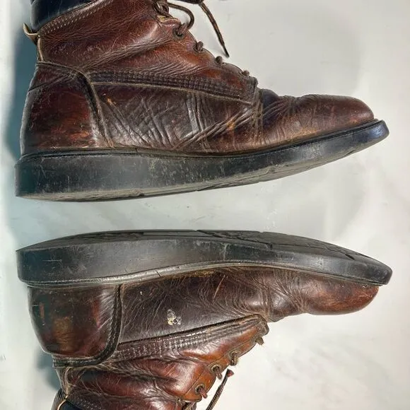 RARE Red Wing Men's 208 Brown Leather Work Boots, Lace Up, Size 10D