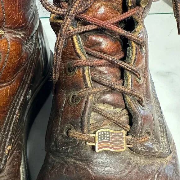 RARE Red Wing Men's 208 Brown Leather Work Boots, Lace Up, Size 10D